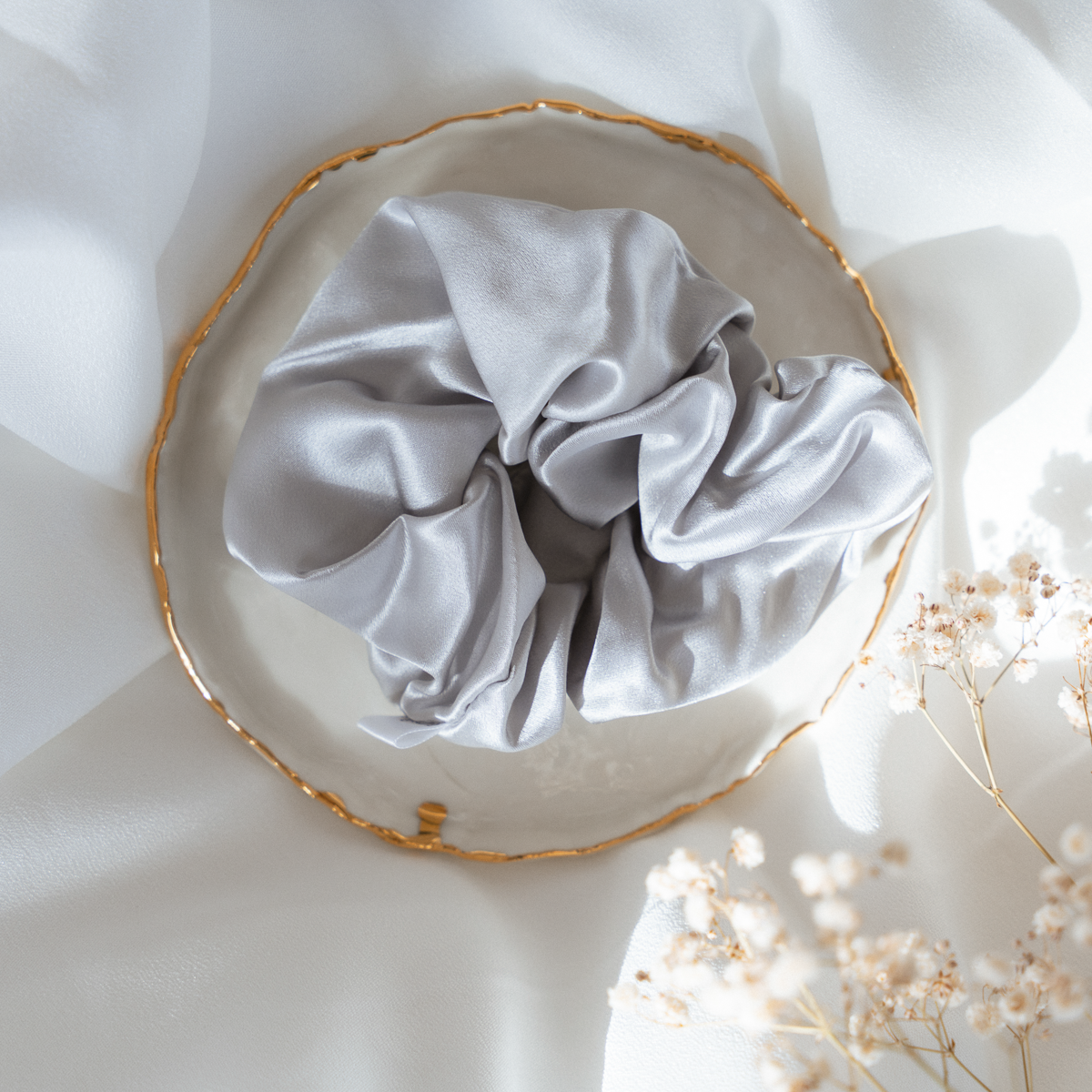 Moonlit Silver Dust Scrunchie