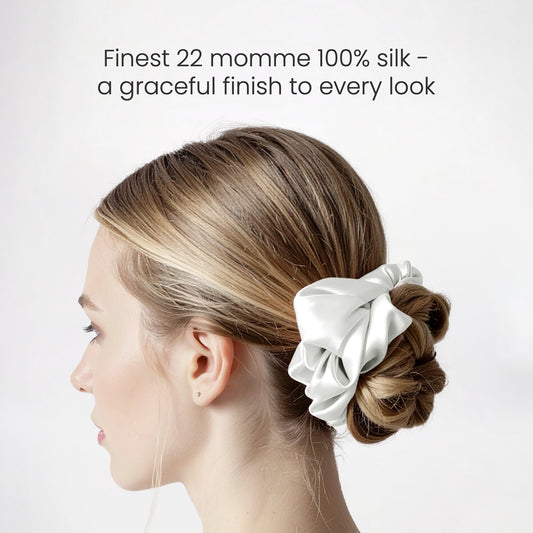 White Pearl Glow Scrunchie