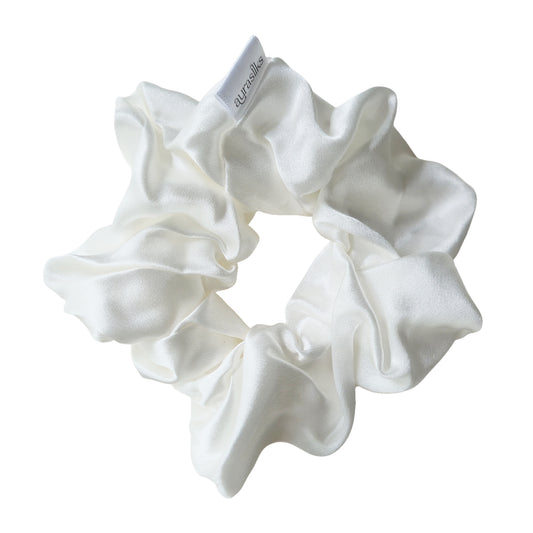 White Pearl Glow Scrunchie
